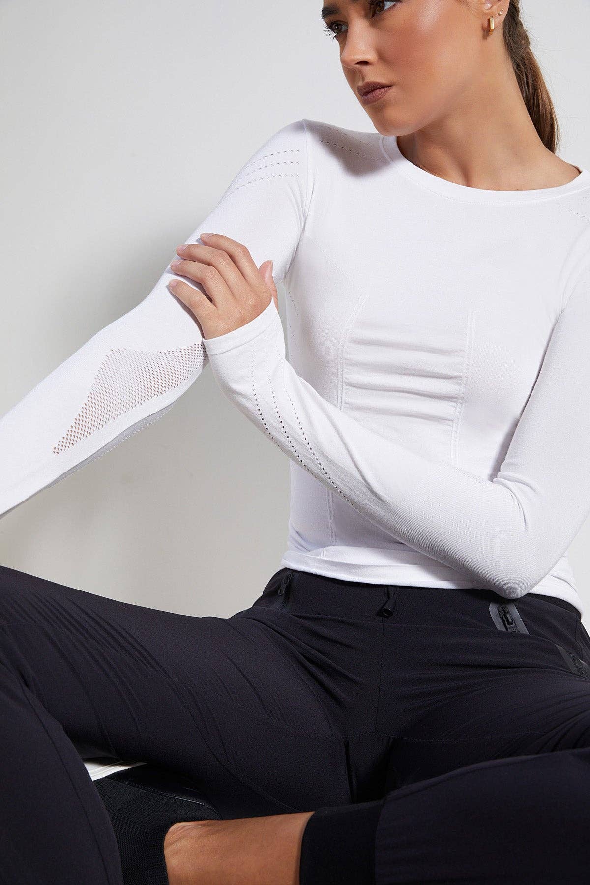 Blanc Noir - Wholesale Knit Top - Women's - LS Seamless Compression Magnetic Top JLS0