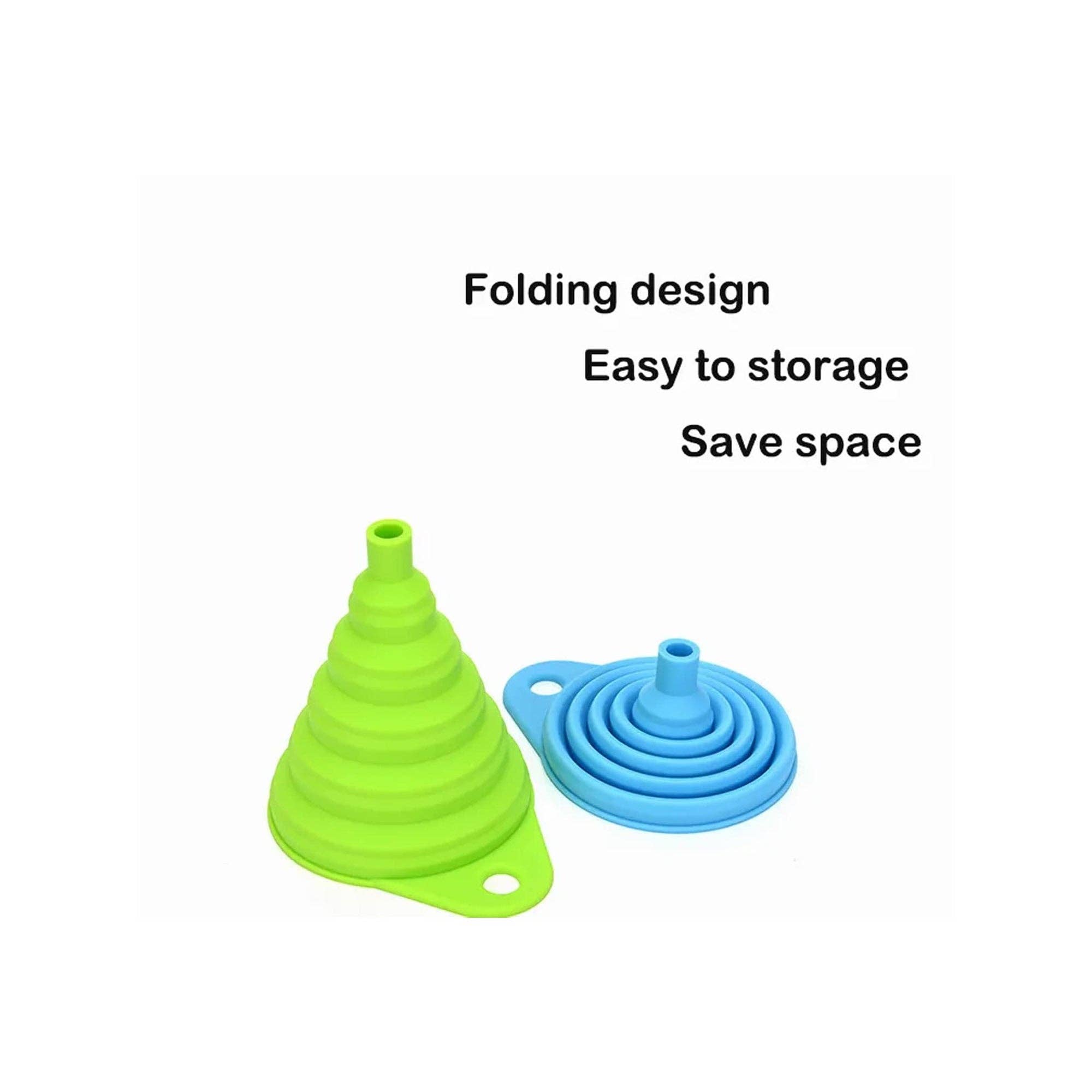 Vigor Path – Großhandel Trichter – Satz von 4 zusammenklappbaren Silikon-Küchentrichtern - von sehr klein bis groß für einfachen Flüssigkeitstransfer, lebensmittelechte zusammenklappbare Silikonutensilien (Sortimentspackung)7