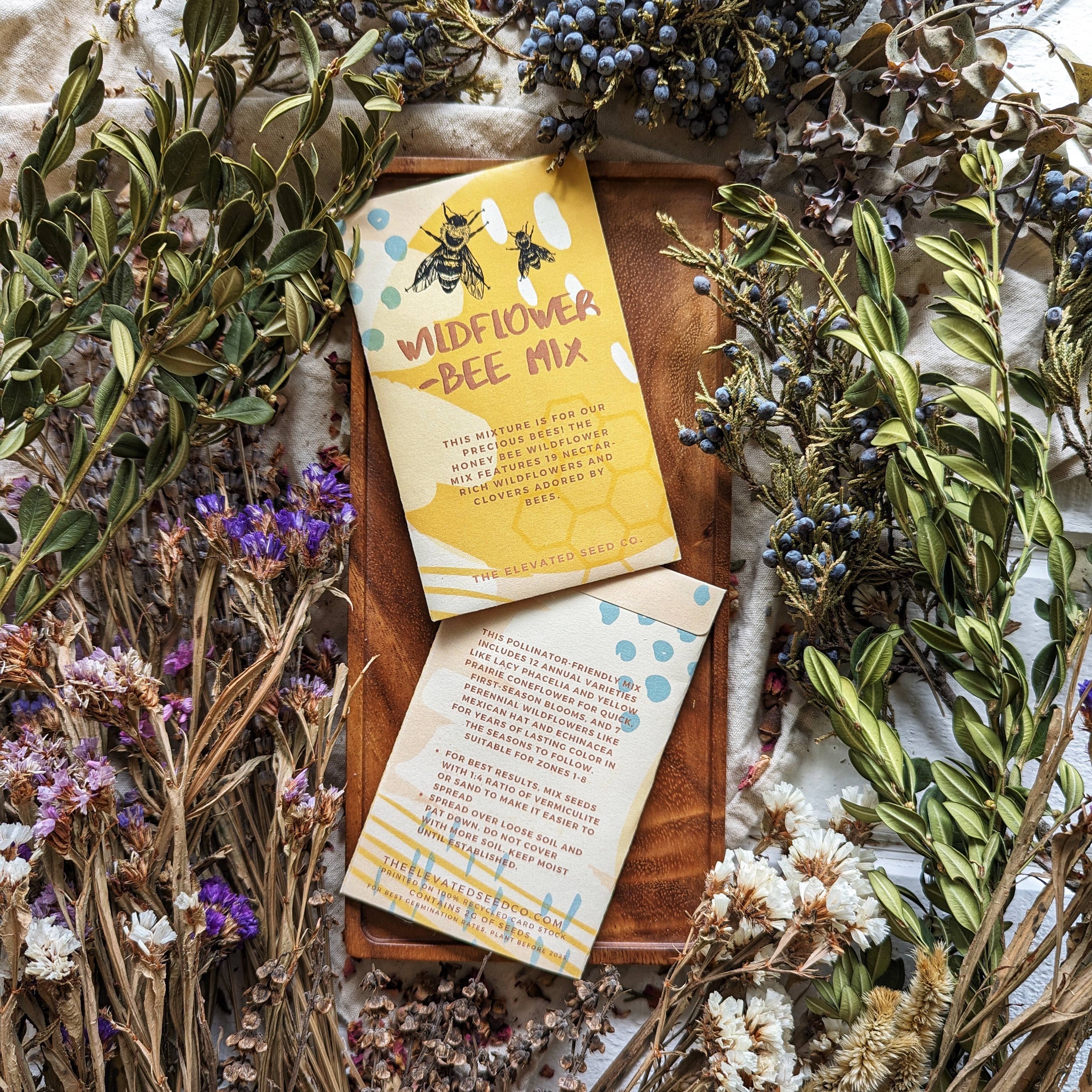 The Elevated Seed Co. - Wholesale Plant Seeds - Wildflower Garden Seed Mix- For the Bees