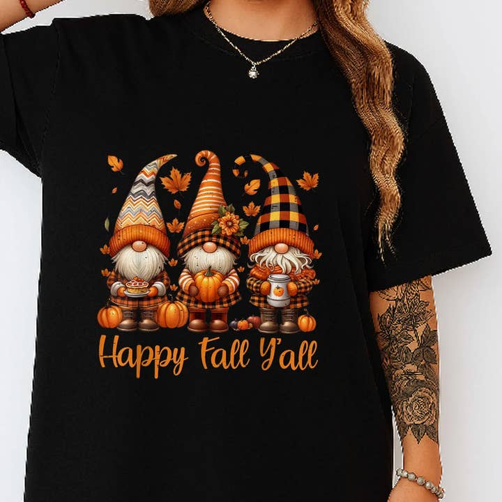 Happy Fall Gnomes for wholesale by Rebel Charm Central Transfers