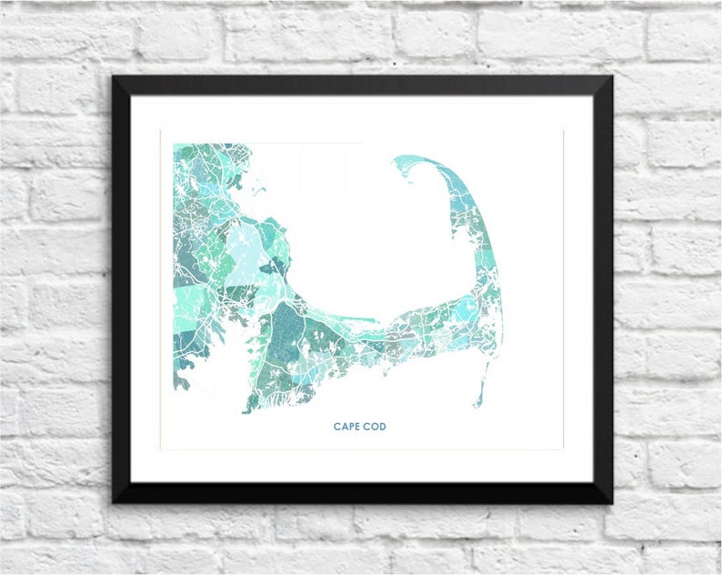 Juanita's Adventures - Wholesale Art Print - Juanitas Cape Cod Map Print2