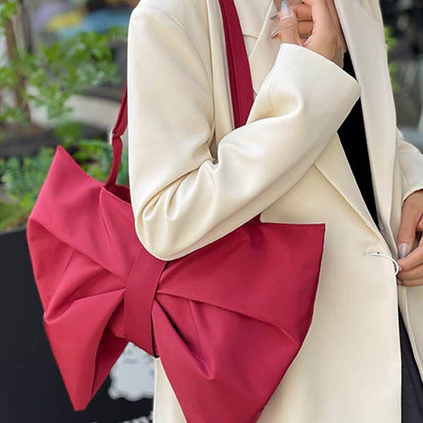 KK Bloom - Wholesale Shoulder Bag - Women's - Bowknot Solid Color Zipper Shoulder Bags