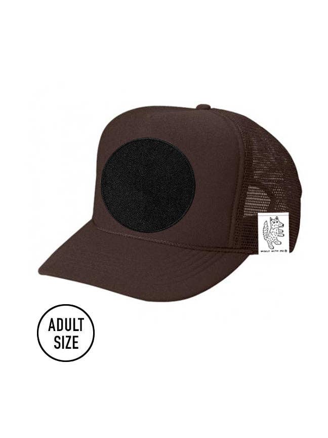 ADULT Customizable Trucker Hat, Patches Sold Separately (Brown) for wholesale by WOOLF WITH ME®