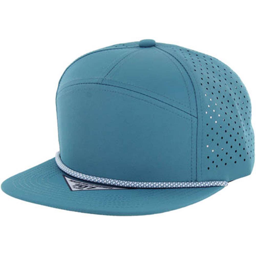 Zion Brand - Wholesale Flat Brim Cap - Unisex - BLANK 7 PANEL HYDRO WITH ROPE SNAPBACK CAP11