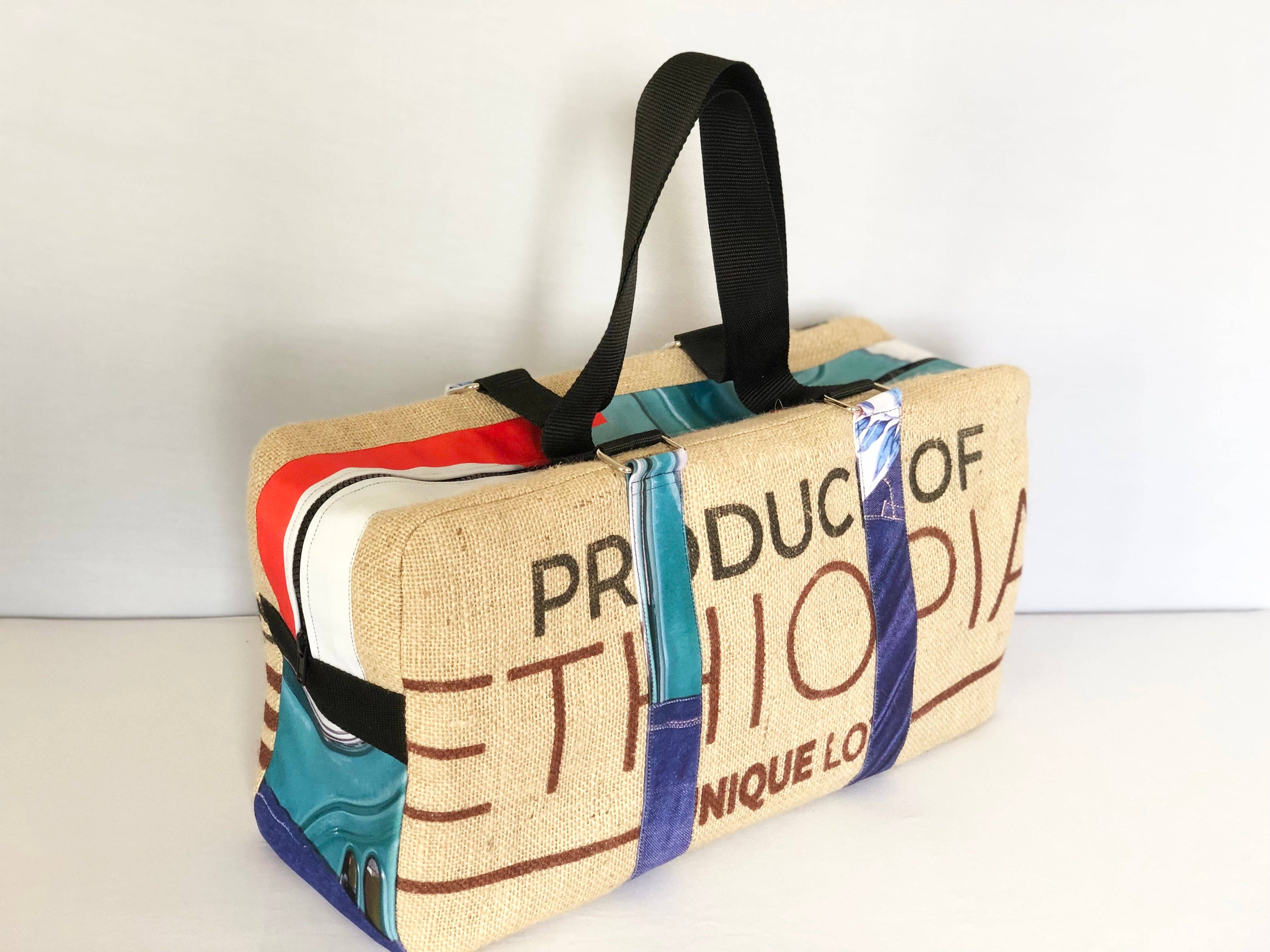 K-chik - Wholesale Weekender Bag - Women's - Great traveler in upcycled coffee sack and tarp4