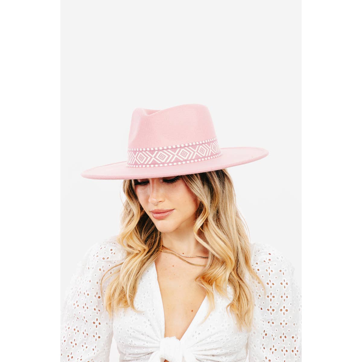 Collections by Fame Accessories - Wholesale Fedora - Women's - Boho Stripe Pattern Fedora Hat11