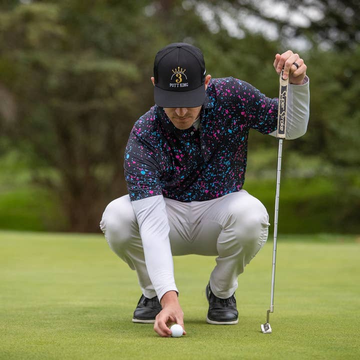 Shank It Golf - Wholesale Polo - Men's - Paint Splatter Polo Black