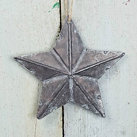 M10795- Metal 3D Star Ornament-Distressed Gray-5.5inD for wholesale by Impressive Enterprises, Inc.