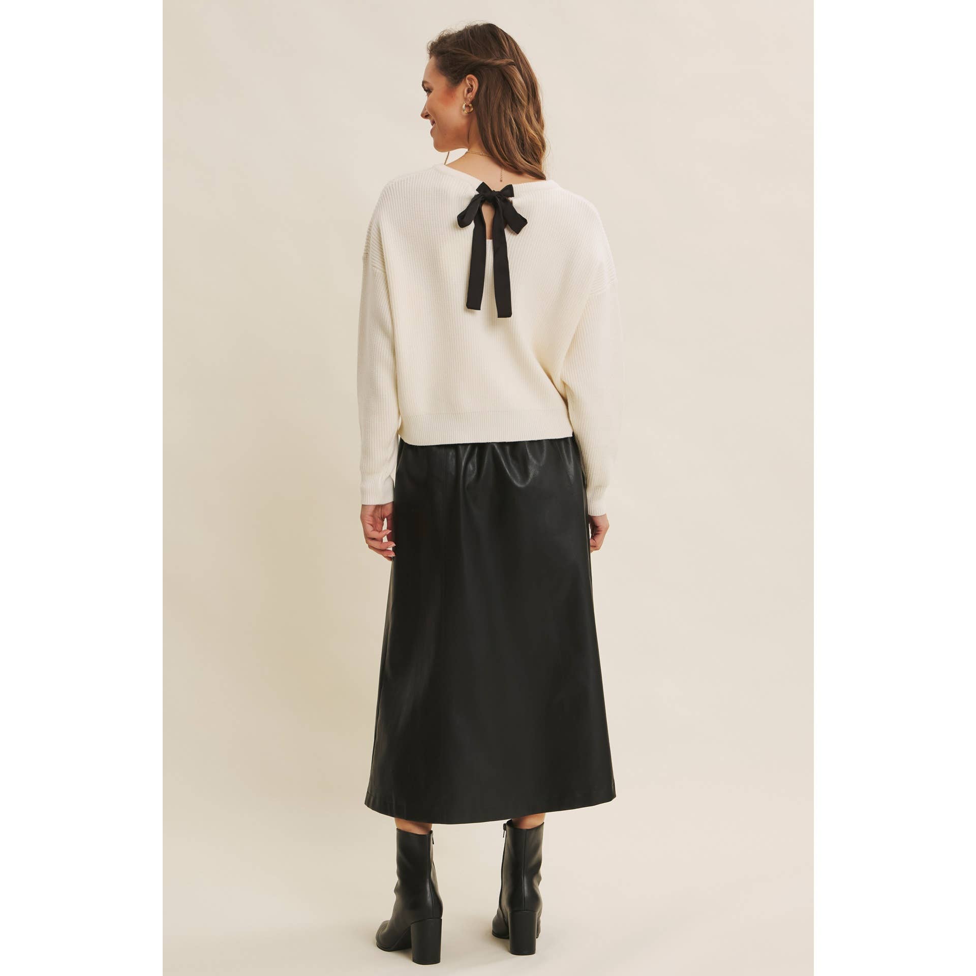 in february - Wholesale Skirt - Women's - SOPHISTICATED VEGAN FAUX LEATHER BELTED MIDI SKIRT29