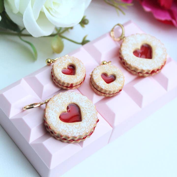 Studio Niani - Wholesale Dangle Earrings - Linzer Cookie Earrings, Cookie Heart Earrings, Cute Earrings5