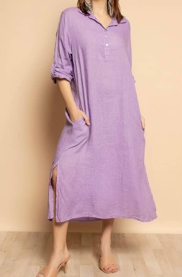 LÉA & LUC - Wholesale Dress - Women's - Long dress in 100% linen REF.2090024