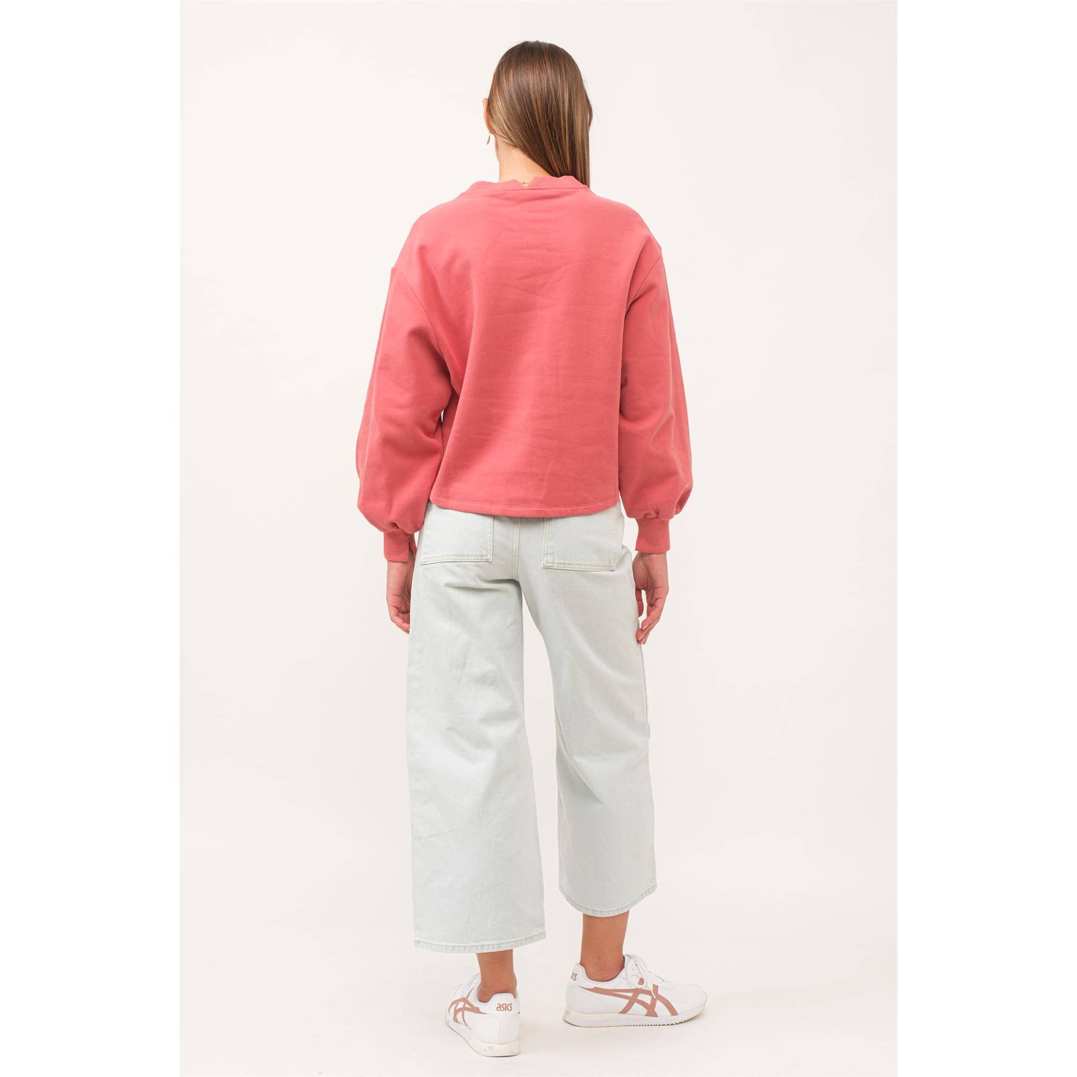 The GREii - Wholesale Sweatshirt - Women's - Cutout Rib Fleece Sweatshirt3