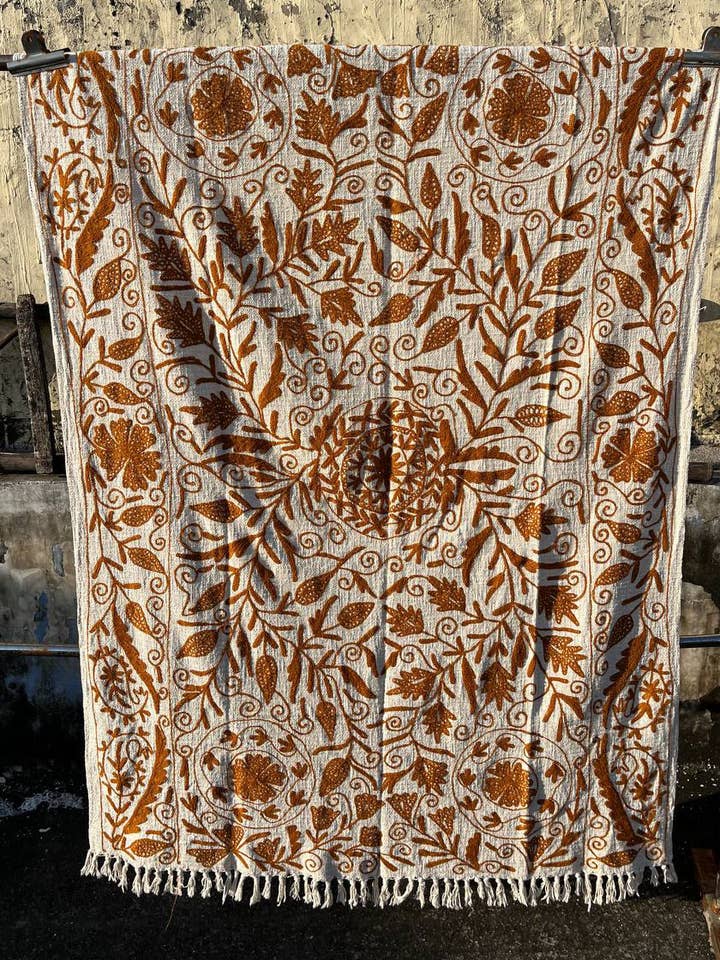 Bedroom Decor Bedcover Floral Suzani Quilt Bedspread Blanket for wholesale by Bhawana Handicrafts