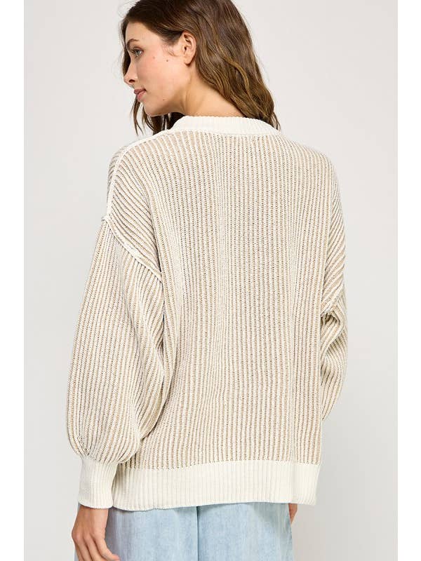 Miss Love - Wholesale Knit Sweater - Women's - Super Soft Strip Sweater20