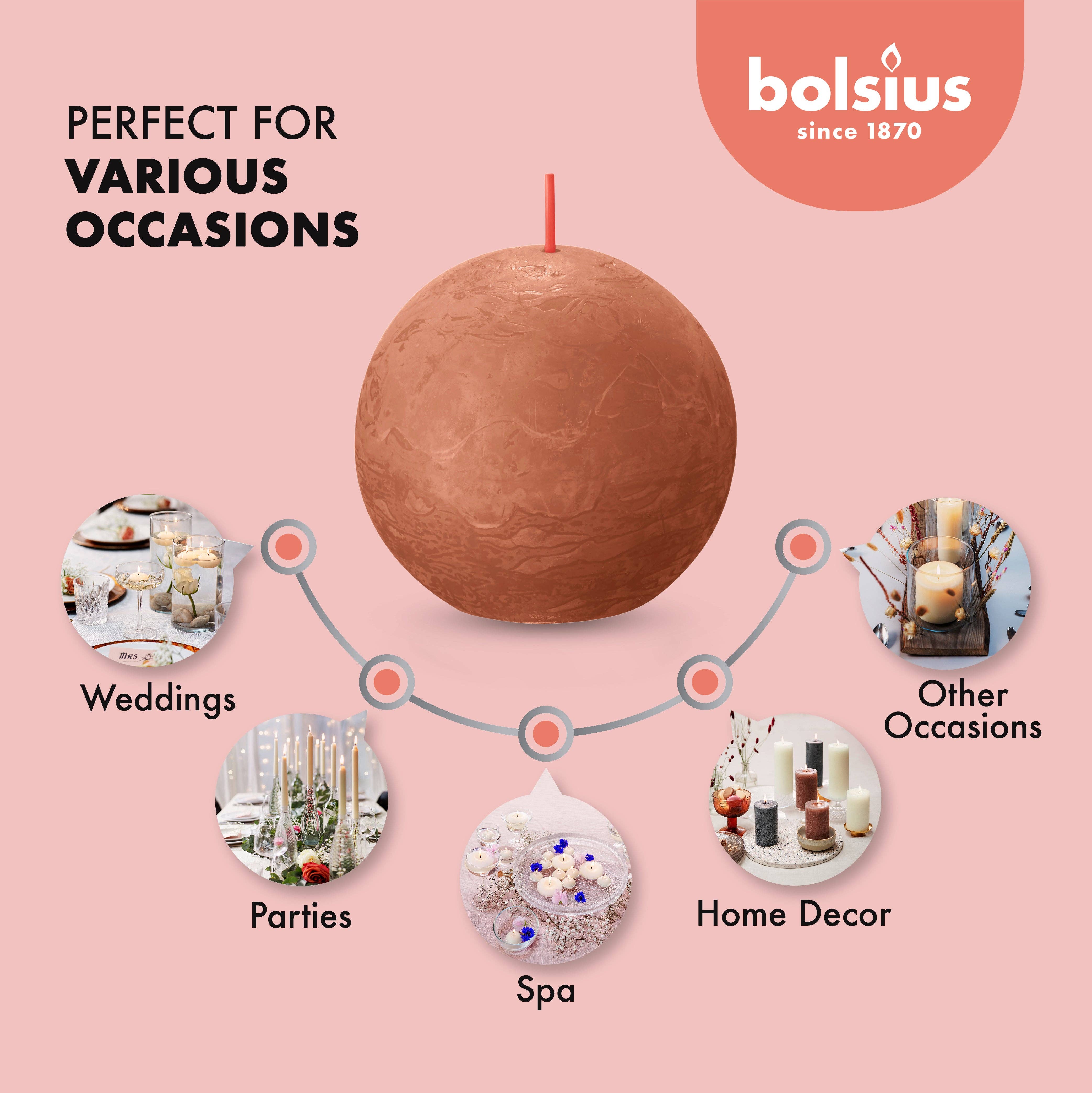 BOLSIUS – Velas de decoração por atacado – 6 Velas rústicas 3" - Inperfuted - Natural - Eco-Friendly - Cera Plant-Based - **Vendido Individualmente95