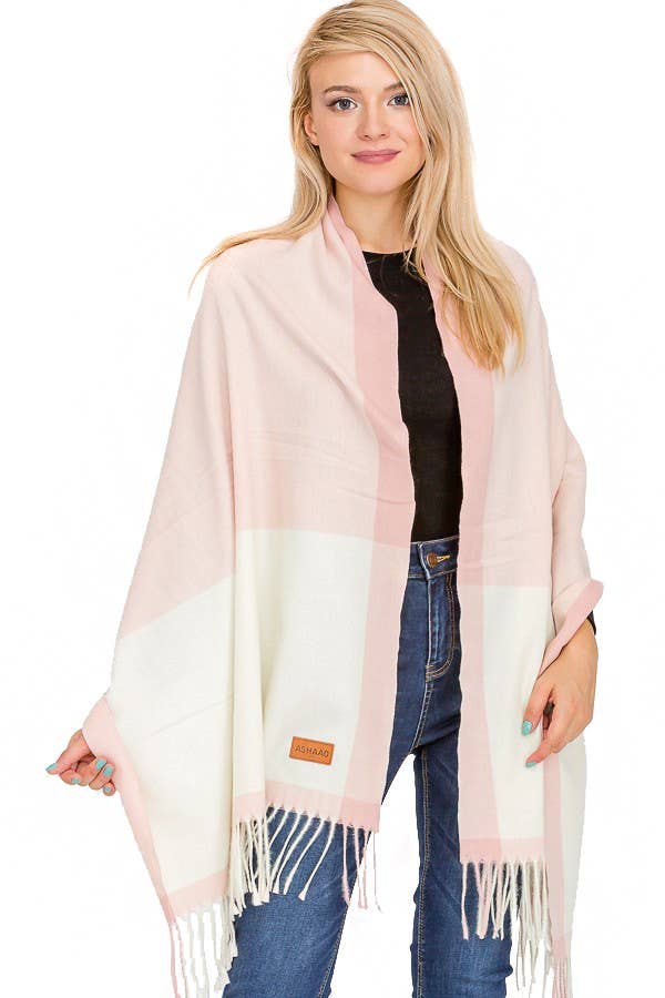 Cap Zone – wholesale Scarf – Women's – Classy Plaid Over Sized Virgin Wool Fuzzy Scarves18