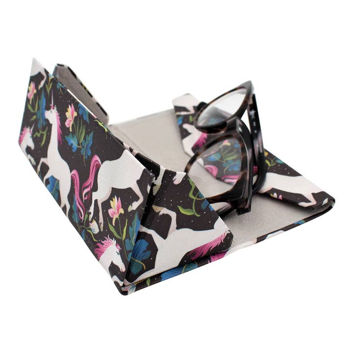 Real Sic – Estojos para óculos e óculos de sol - Unissexo por atacado – Estojo de óculos de unicórnio - divertido, mágico - couro vegano3