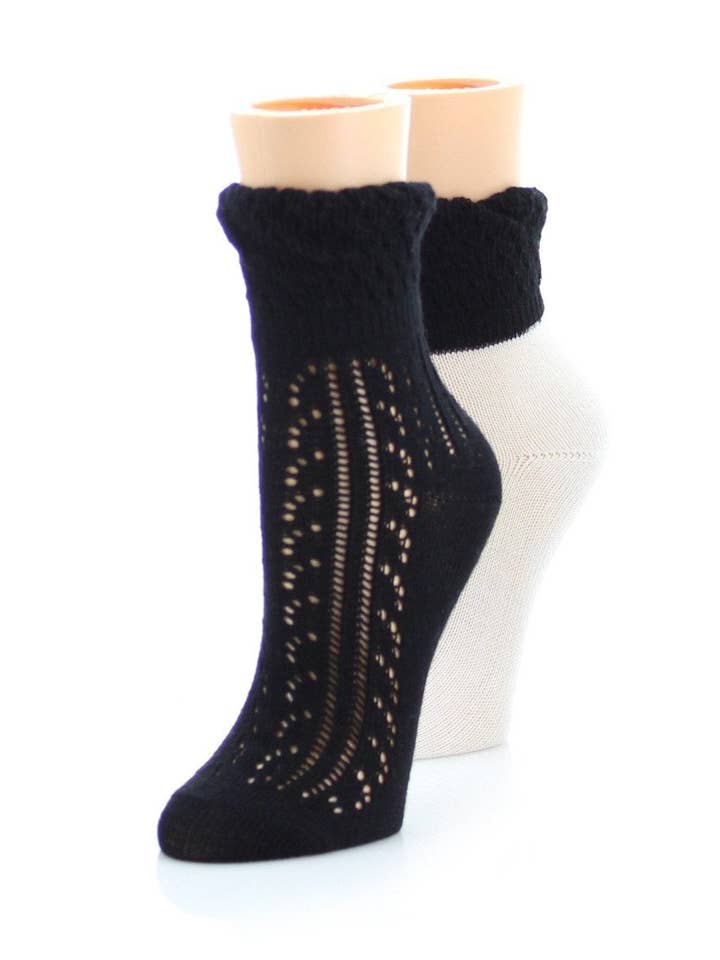 MeMoi Honeycomb Women's Ankle Socks 2-Pack for wholesale by Infinity Classics International Inc.