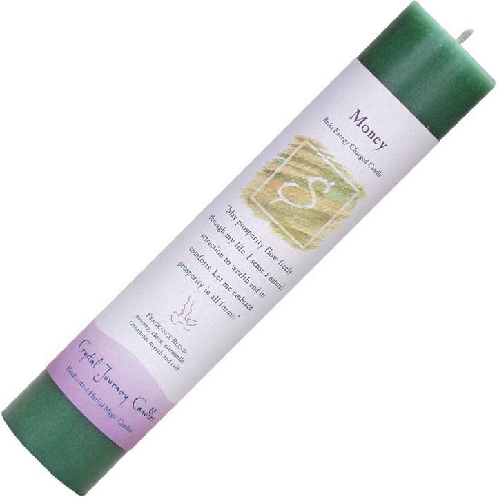 Kheops International - Wholesale Pillar Candle - Reiki Herbal Pillar Candle Money (Each)