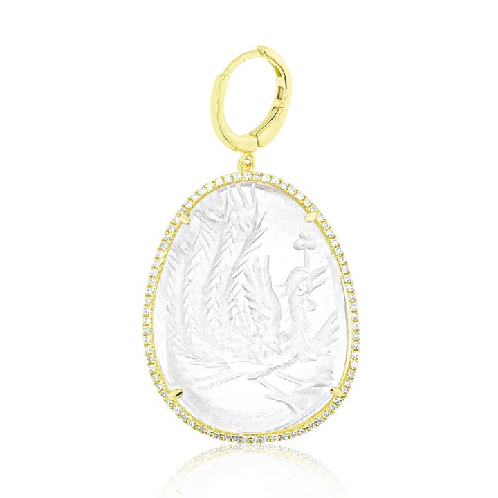 14kt Yellow Gold and Diamond Bird Lithograph Charm for wholesale by Meira T