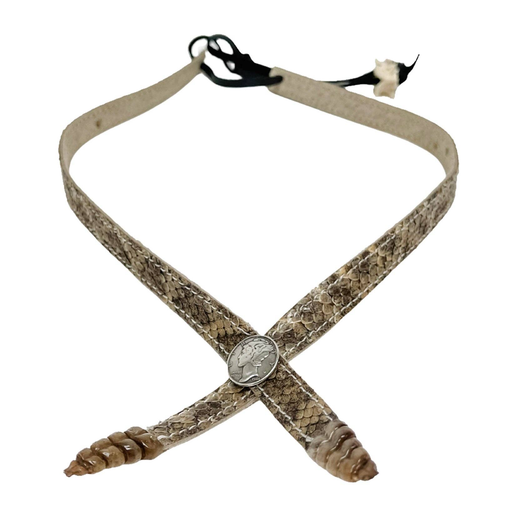 American Hat Makers - Wholesale Bandana - Unisex - Rattlesnake  Mercury Dime Hat Band - Style Double Rattle0