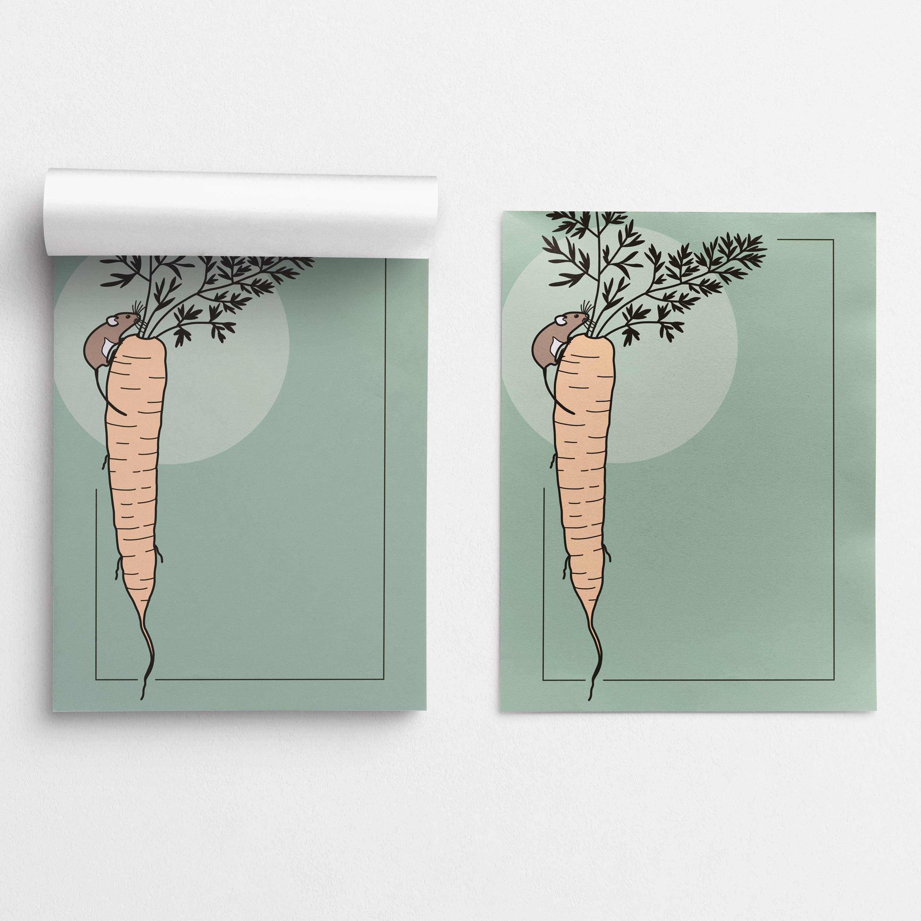 Rotberta - Wholesale Notepad - magnetic notepad DIN A7, mouse with carrot1