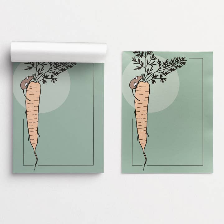 Rotberta - Wholesale Notepad - magnetic notepad DIN A7, mouse with carrot1