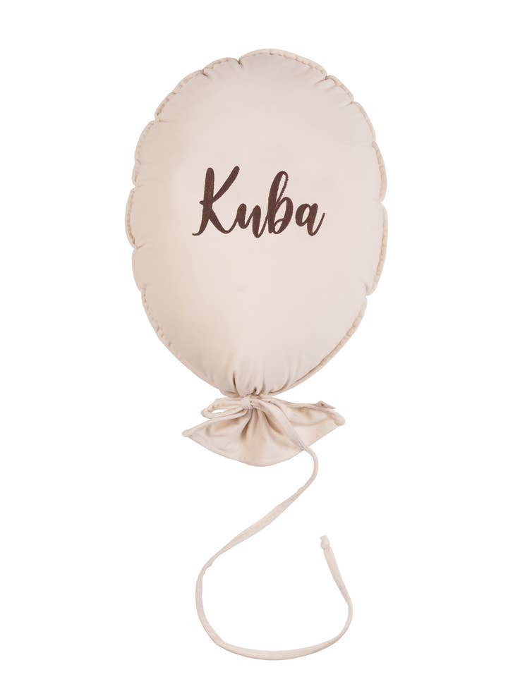 BALLOON PILLOW DELUX VANILLA CREAM PERSONALIZED CARAMEL for wholesale by Malomi Kids