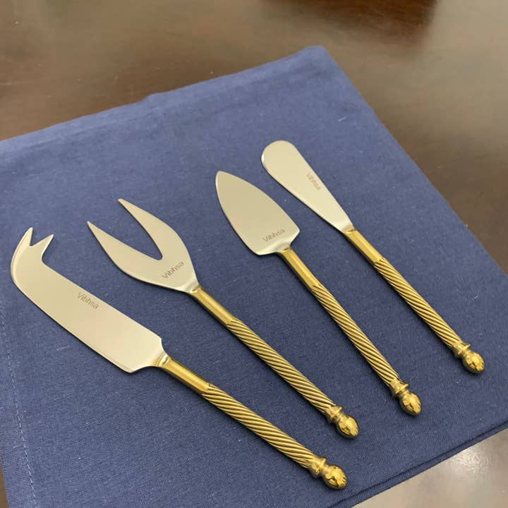 Set di 4 coltelli Golden Cheese in acciaio inossidabile per la vendita all'ingrosso da parte di Vibhsa