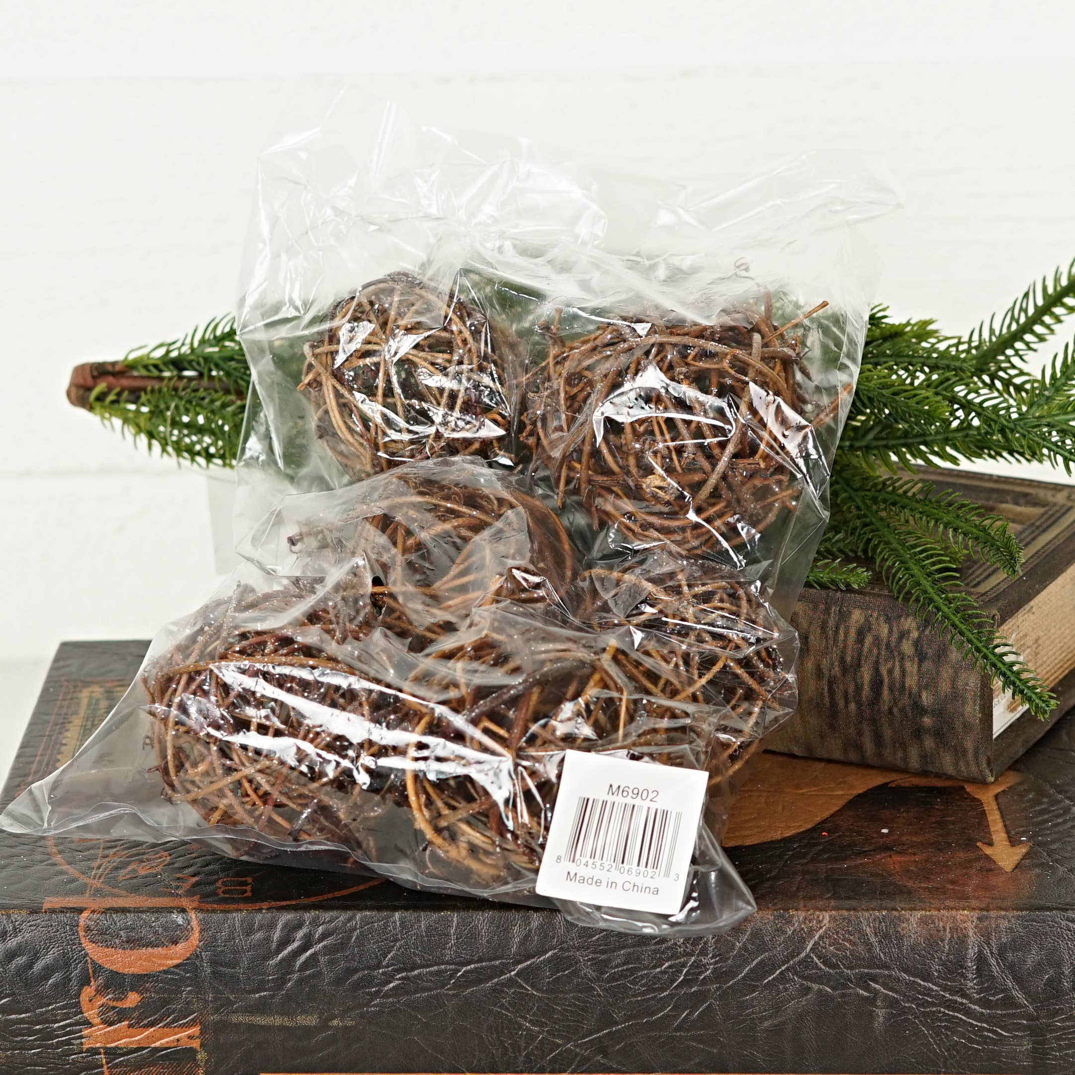 Impressive Enterprises, Inc. - Wholesale Christmas Decoration - M6902- Set of 6 OF 2.75IN RATTAN BALL3