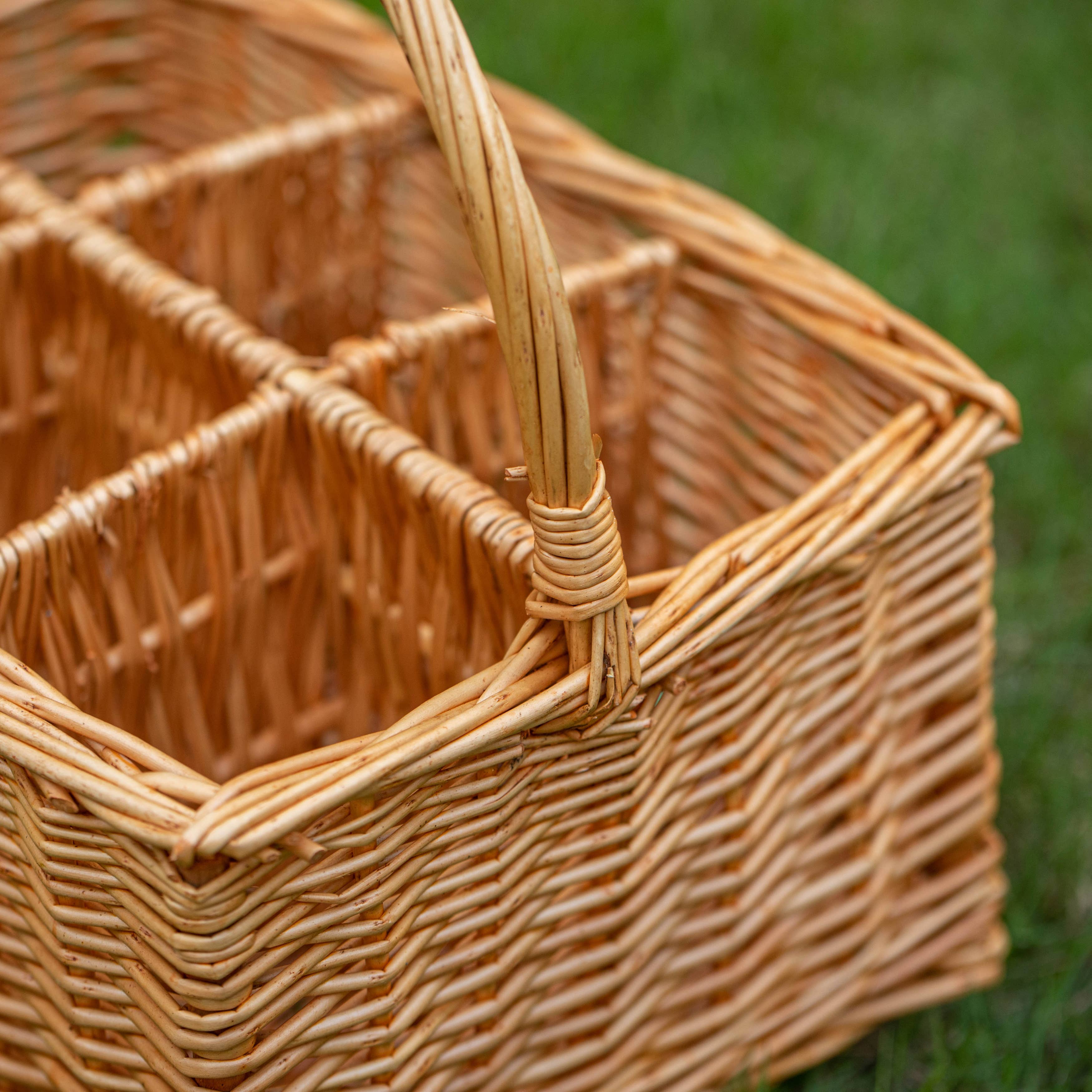 Quickway Imports - Venta al por mayor Bolsa portavino - Cesta de mimbre para 6 botellas de vino y bebidas6