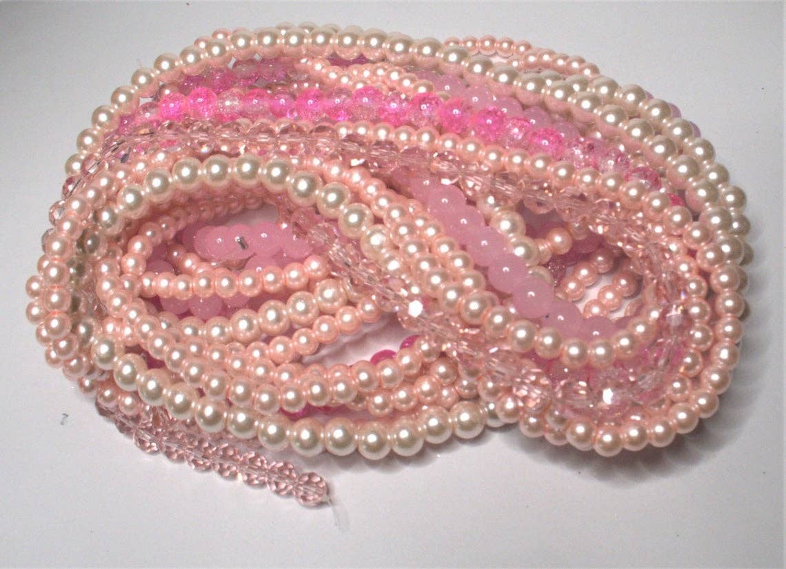 Fiona Accessories – wholesale Beads – Glass Beads PINK Glass Beads Bulk Mix 1 lb Jewelry Making4