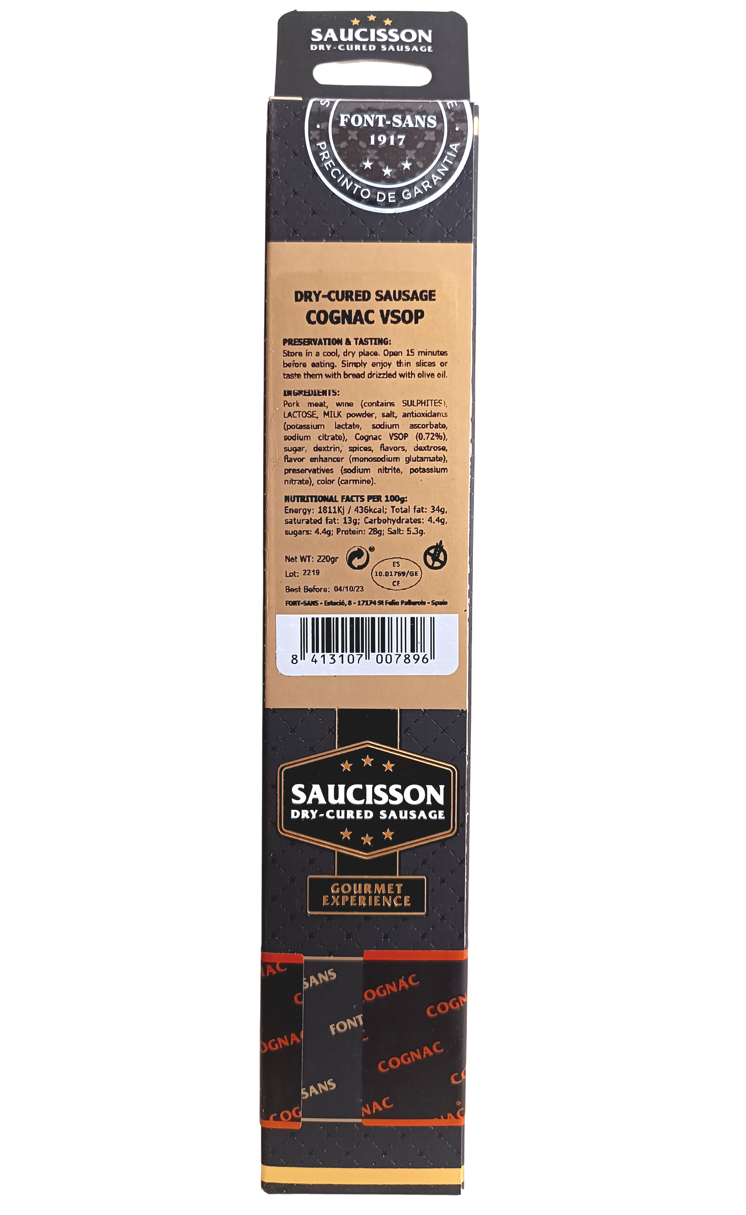 LuxFood-Shop - Wholesale Salami - Peasant sausage with cognac VSOP - Font-Sans des Pyrénées2
