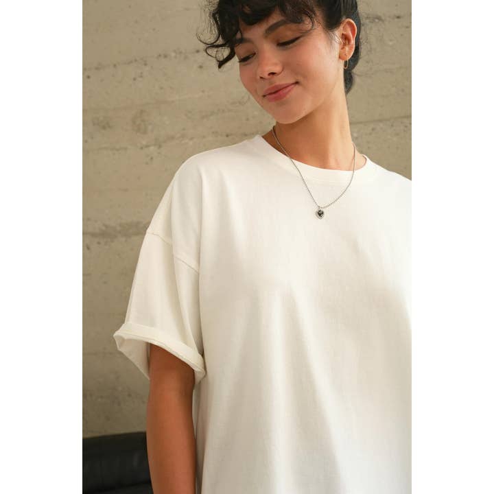 HYFVE - Wholesale T-Shirt - Women's - DZ24E437-OVERSIZED DISTRESSED COTTON T-SHIRT
