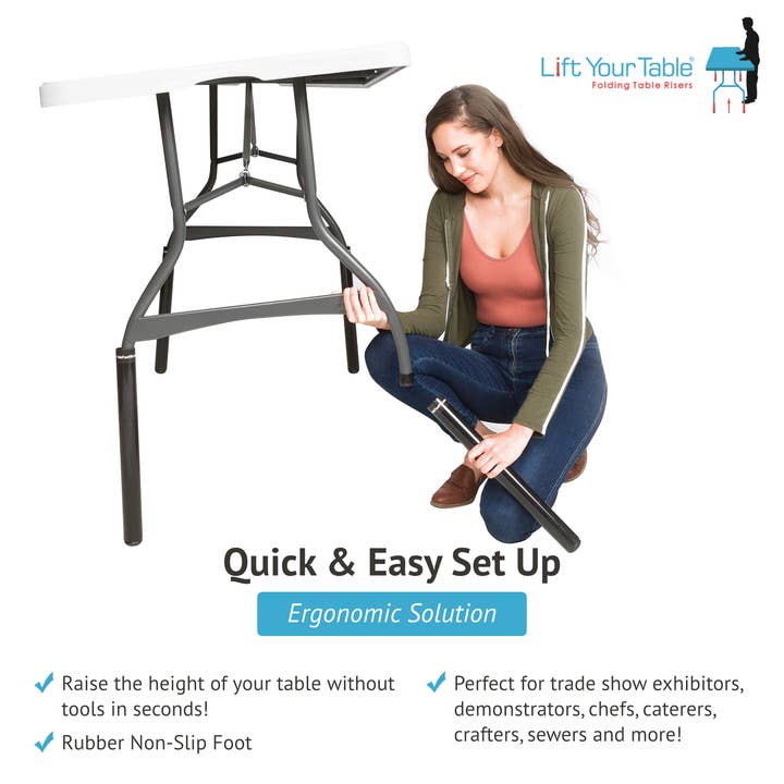 Lift Your Table® folding table risers - Wholesale Desk Riser - Lift Your Table® Standing Desk Kit - Folding Table Riser