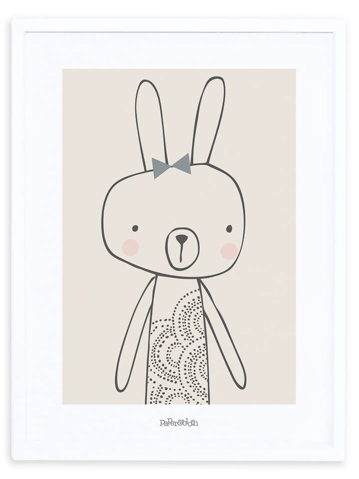 PETITS AMIS - Affiche encadrée lapin (P0128C) pour la vente par LILIPINSO
