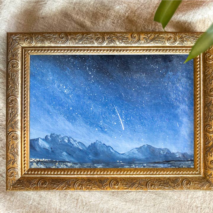 Organ Mountains Night Sky Comet Fine Art Print for wholesale by Desert Light Co.