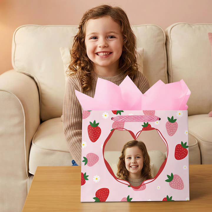 Custom Photo Gift Bags – Valentine & baby Birthday-1 Packs for wholesale by Wrapaholic Gifts & Packing Company