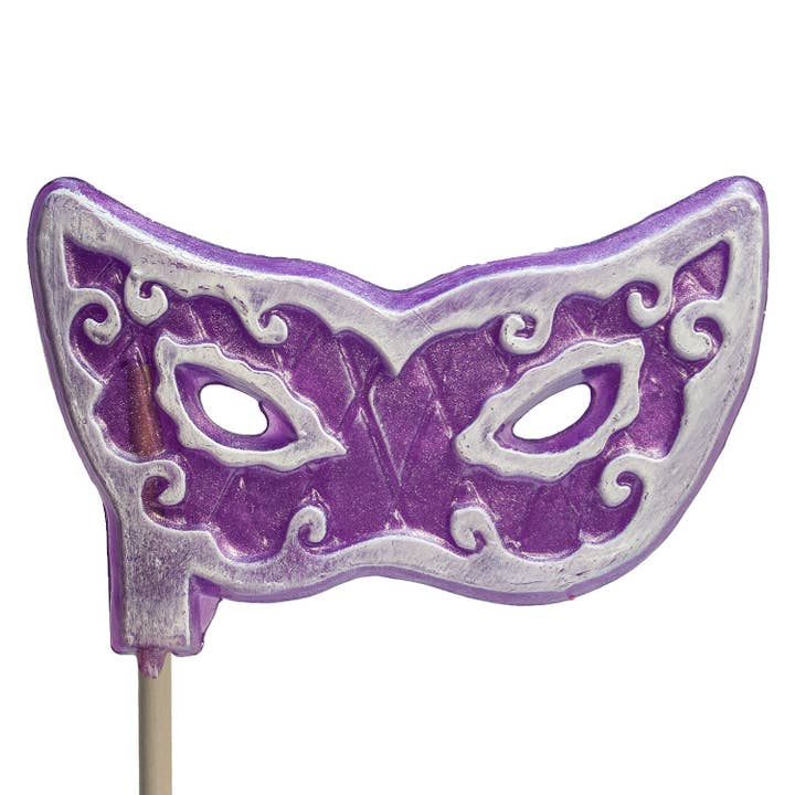 Giant Glitter Masquerade Mask Lollipops for wholesale by Melville Candy Company