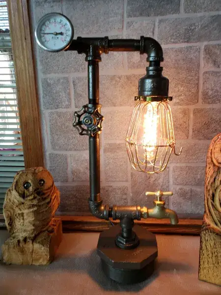 Mr. Willies Lighting - Wholesale Accent/Desk Lamp - Industrial Retro Lamp on Bushing Base with Valve On/Off3