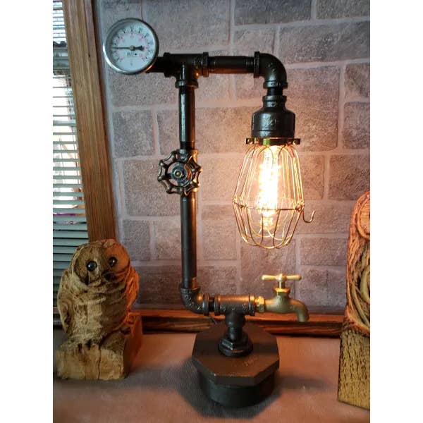 Mr. Willies Lighting - Wholesale Accent/Desk Lamp - Industrial Retro Lamp on Bushing Base with Valve On/Off3