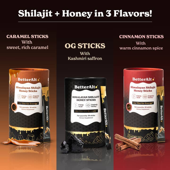Azuretale INC - Wholesale Honey - GOLD+ Shilajit Honey Sticks