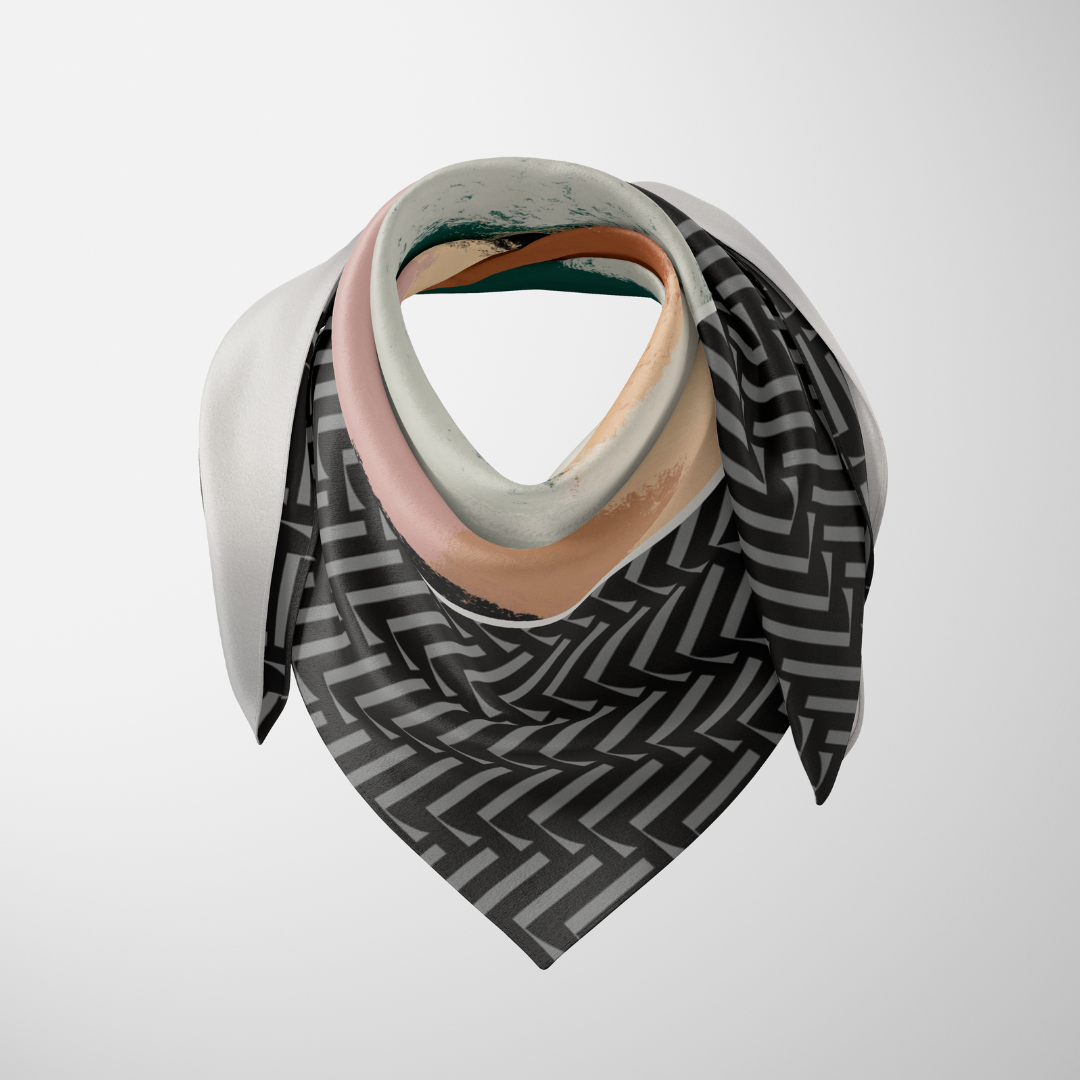 Leonie - Wholesale Scarf - Women's - Odette in Deep Sea, 90cm Silk Scarf2