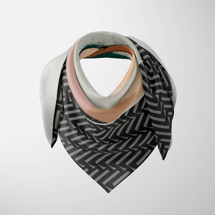 Leonie - Wholesale Scarf - Women's - Odette in Deep Sea, 90cm Silk Scarf2