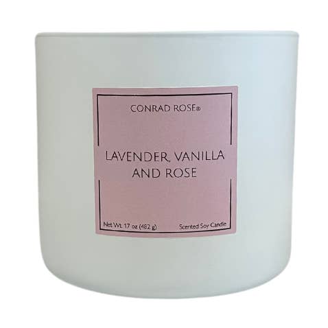 Vela de 3 mechas de lavanda, vainilla y rosa para venta al por mayor de Conrad Rose