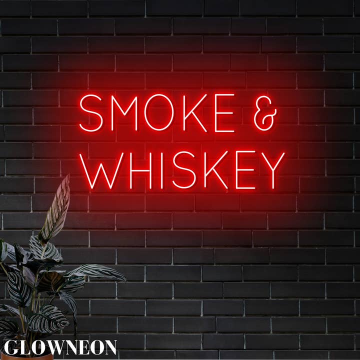 Rauch & Whiskey Neonschild, Whiskey Home Bar Neon Dekorationen für den Großhandel von Glow Neon