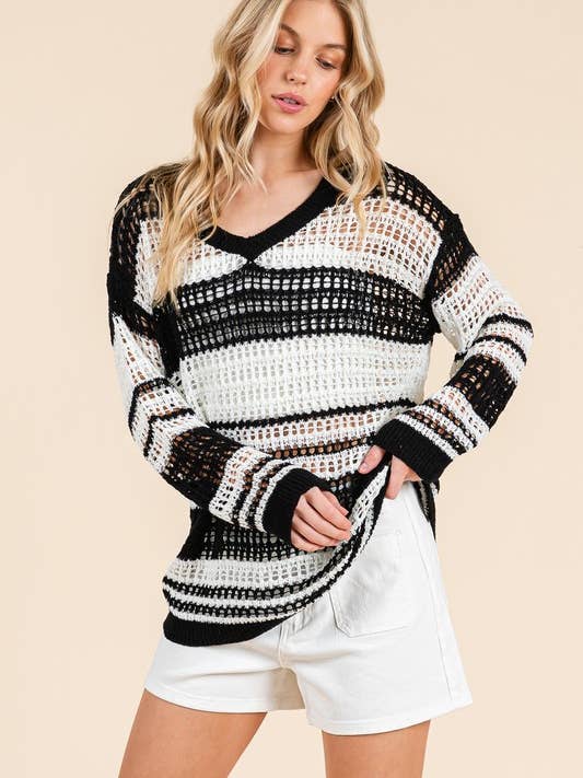 Crochet Long Sleeve Top OT51184 for wholesale by GeeGee x Lovelo