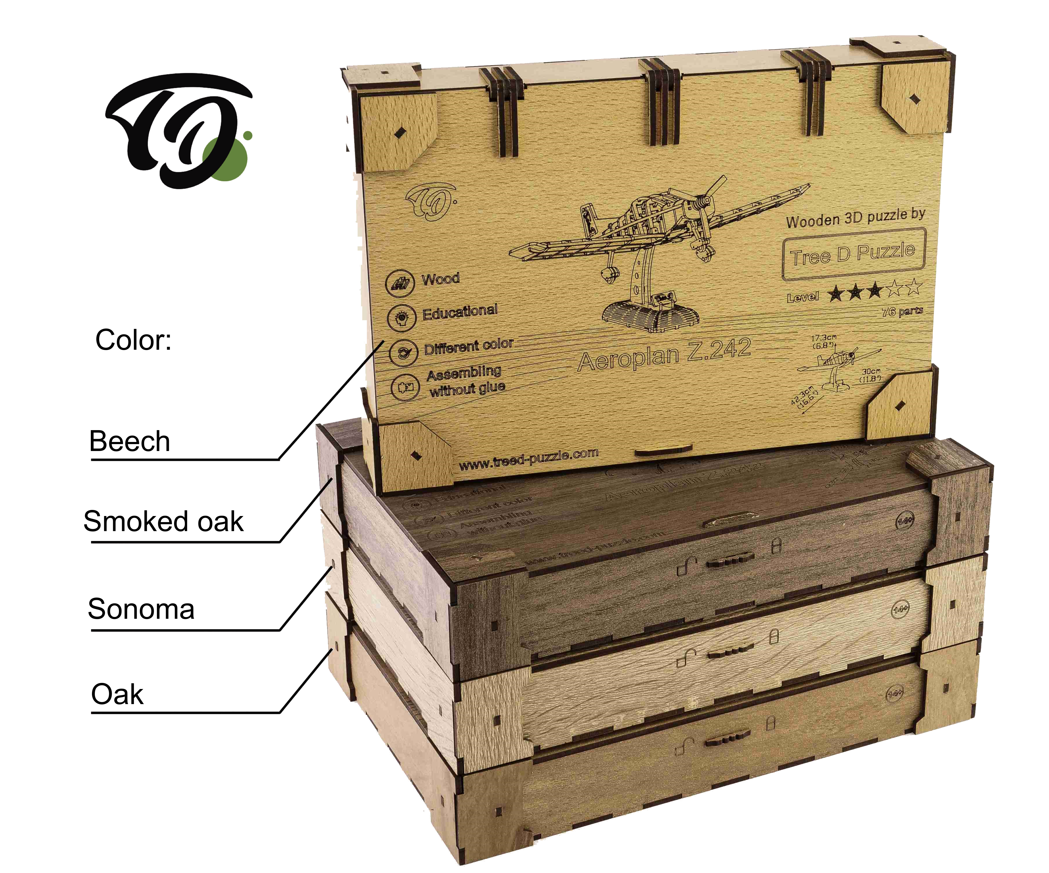Next Day Shop - Wholesale Puzzle - Adult - Treed-Puzzle Airplane 3D Wooden Puzzle - Airplane Model Kit0