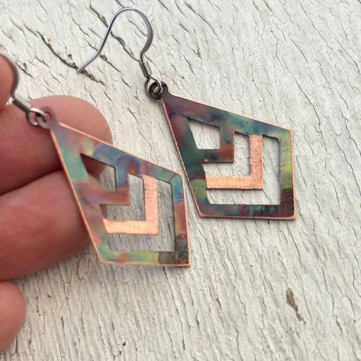 Pendientes de chevron en forma de diamante para venta al por mayor de Positive Shine Jewelry