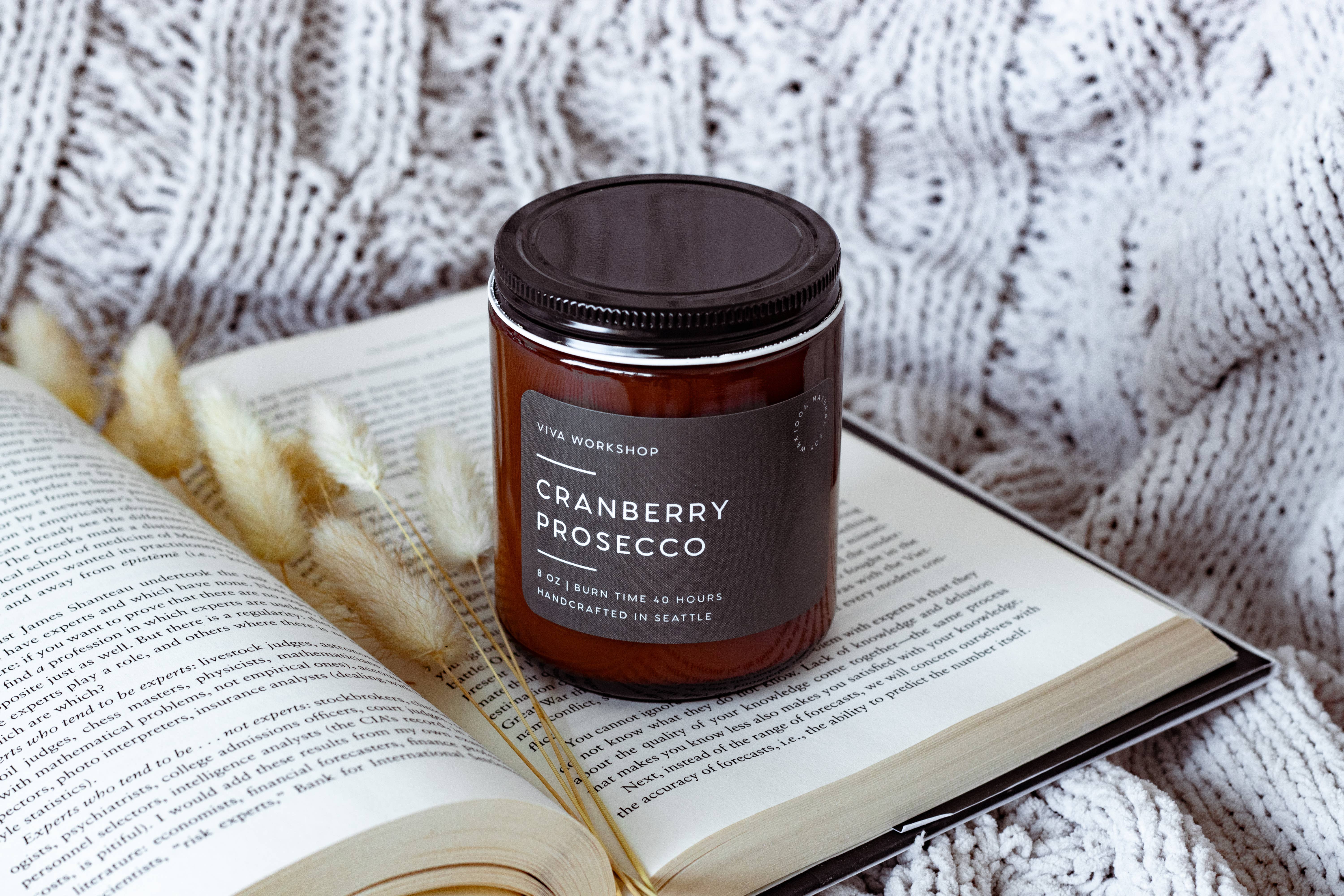 Viva Workshop - Wholesale Jar/Filled Candle - Cranberry Prosecco – Festive Scented Soy Candle4